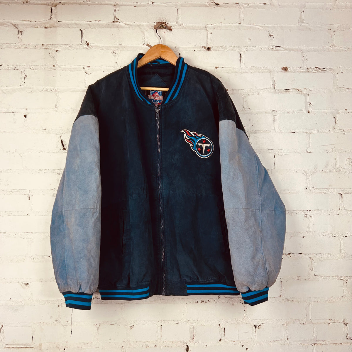 Tennessee Titans レザー ジャケット tennessee-titans-navy-blue-