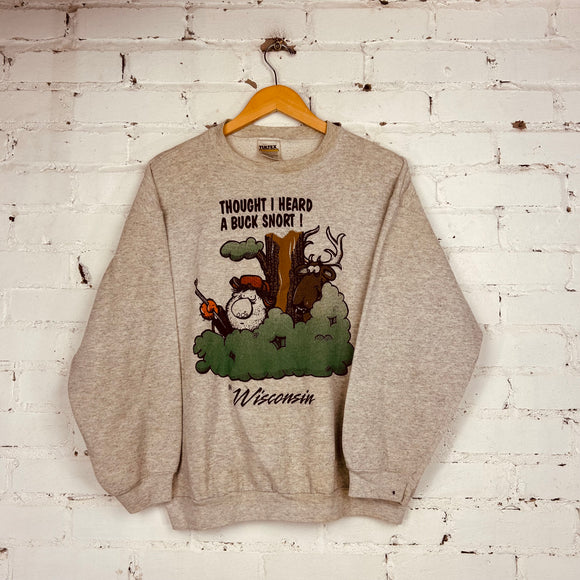 Vintage Buck Snort Wisconsin Sweatshirt (Medium)