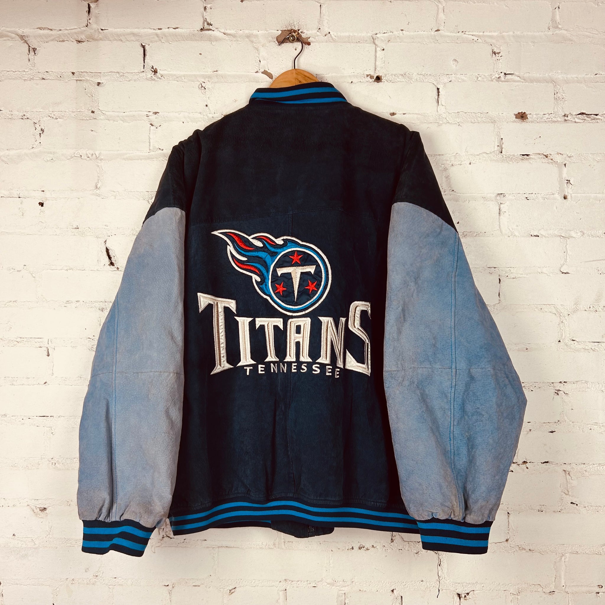 Tennessee Titans レザー ジャケット tennessee-titans-navy-blue-