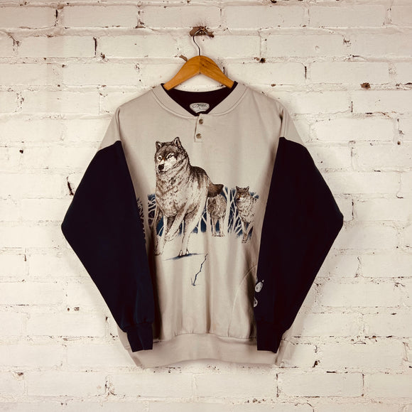 Vintage Wolf Sweatshirt (Medium/Large)