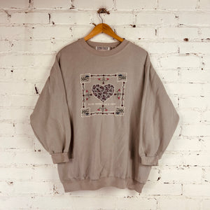 Vintage Extra Touch Heart Sweatshirt (Large)