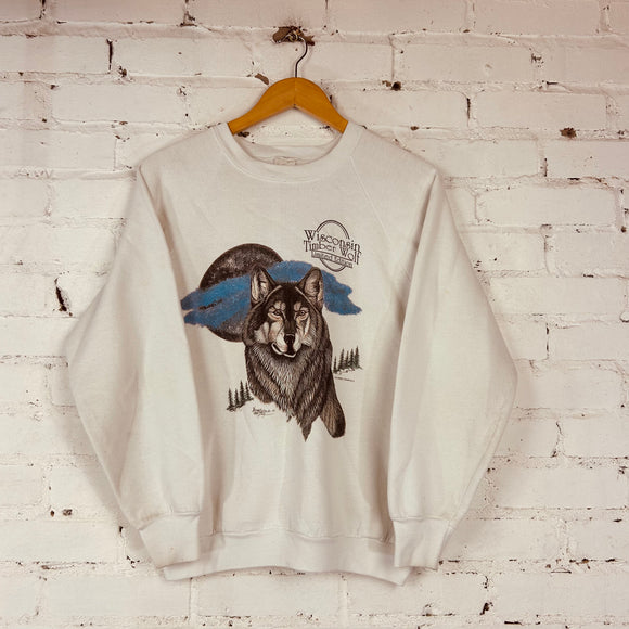 Vintage Wisconsin Timber Wolf Sweatshirt (Medium/Large)