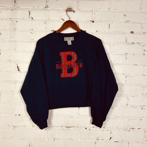 Vintage Bonjour Cropped Sweatshirt (Medium)