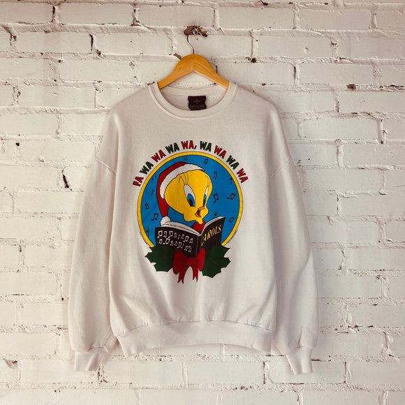 Vintage 1993 Tweety Bird Christmas Sweatshirt (X-Large)